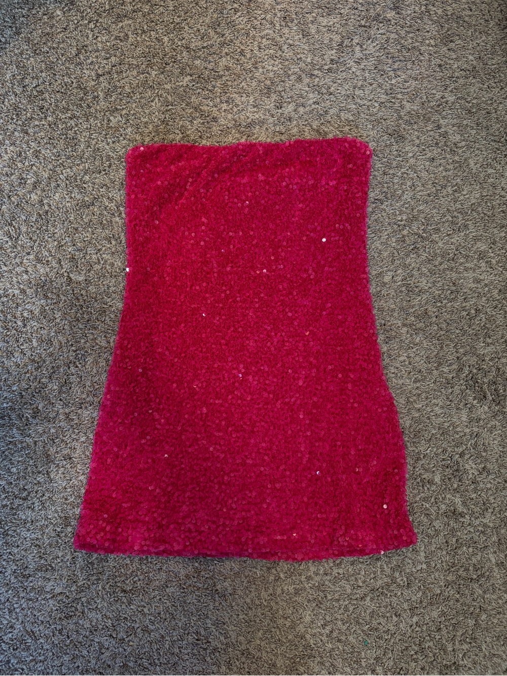 Princess Polly Red Sequin Tube Skirt